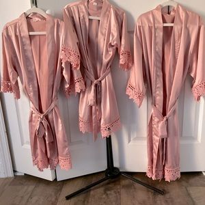girls satin flower girl robes